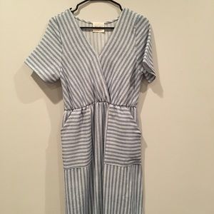 Blue Striped Maxi Dress